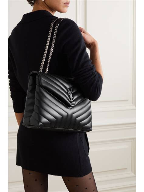 loulou ysl medium black|saint laurent quilted shoulder bag.